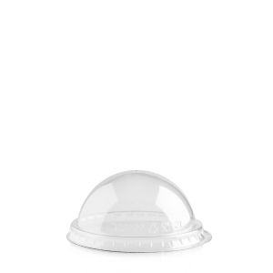 DOME LID WITHOUT HOLE R-PET TRANSPARENT