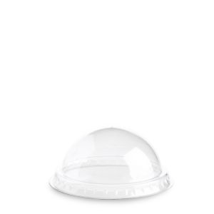 DOME LID WITHOUT HOLE R-PET TRANSPARENT