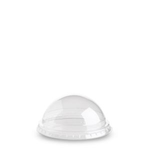 DOME LID WITHOUT HOLE R-PET TRANSPARENT