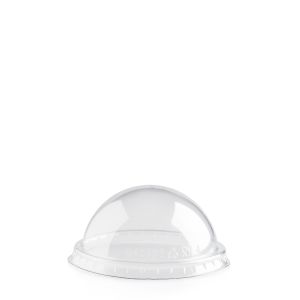 DOME LID WITHOUT HOLE R-PET TRANSPARENT