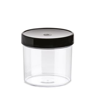 CONTENITORE ICE JAR 550 cc PS TRASPARENTE CON TAPPO NERO