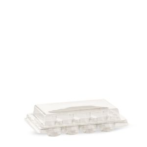 PORTA MACARON 8 POSE R-PET TRASPARENTE CON COPERCHIO R-PET TRASPARENTE