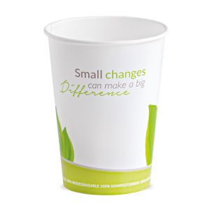 VASO DE PAPEL COMPOSTABLE 350 cc BLANCO COLOR SÓLIDO