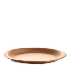 PLATO DE PAPEL COMPOSTABLE KRAFT MARRÓN