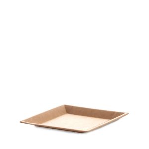 PLATO DE PAPEL COMPOSTABLE KRAFT MARRÓN