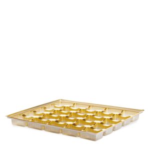 BANDEJA GIOTTO 25 PORCIONES PET-PET ORO COLOR SÓLIDO