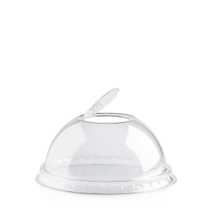 DOME LID WITH CLOSED HOLE R-PET TRANSPARENT