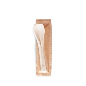 SPOON COMPOSTABLE FULL COLOR BEIGE COMPOSTABLE PAPER WRAPPED