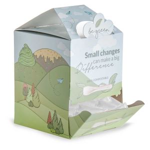 BOX CON CUCHARITAS COMPOSTABLE BEIGE COLOR SÓLIDO EMBOLSADAS SINGULARMENTE EN BOLSITA