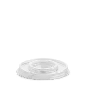 FLAT LID WITH CROSS HOLE R-PET TRANSPARENT