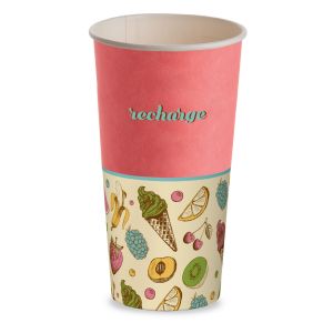 PAPER CUP 500 ml PAP-PE MATT GROOVY