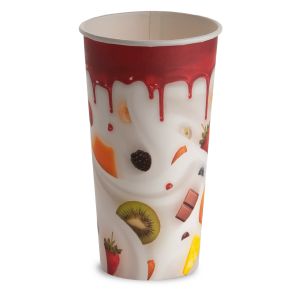 PAPER CUP 500 ml PAP-PE MATT MILKY