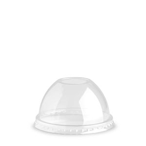 DOME LID WITH HOLE PET TRANSPARENT