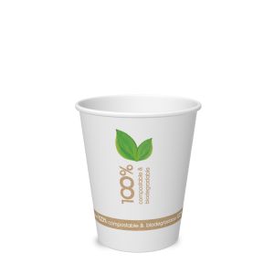 COMPOSTABLE PAPER CUP 8 oz PAP-PLA MATT HAVANA