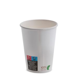 BICCHIERE IN CARTA COMPOSTABILE 12 oz PAP-PLA OPACO WHITE