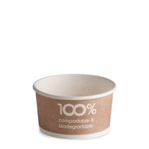 POT EN CARTON COMPOSTABLE 90 cc PAP-PLA OPAQUE HAVANA