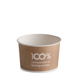 TARRINA DE PAPEL COMPOSTABLE 120 cc PAP-PLA OPACO HAVANA