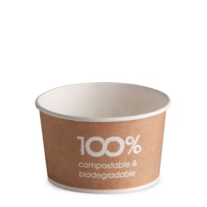 POT EN CARTON COMPOSTABLE 190 cc PAP-PLA OPAQUE HAVANA