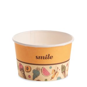 ICE CREAM PAPER CUP 250 cc PAP-PE MATT GROOVY