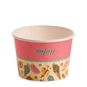 ICE CREAM PAPER CUP 290 cc PAP-PE MATT GROOVY