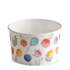 ICE CREAM PAPER CUP 370 cc PAP-PE MATT BALLOONS