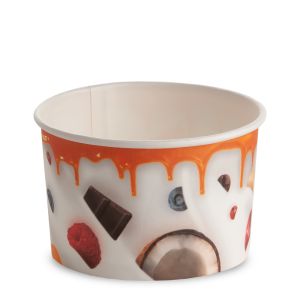 ICE CREAM PAPER CUP 370 cc PAP-PE MATT MILKY