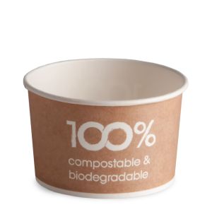 POT EN CARTON COMPOSTABLE 370 cc PAP-PLA OPAQUE HAVANA