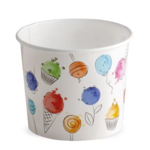 ICE CREAM PAPER CUP 500  cc PAP-PE MATT BALLOONS