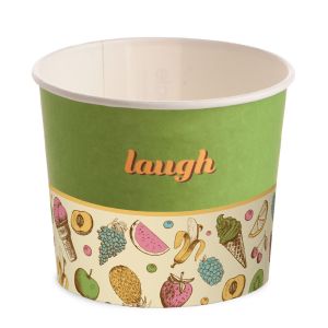 ICE CREAM PAPER CUP 500 cc PAP-PE MATT GROOVY