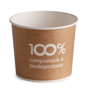 COMPOSTABLE ICE CREAM PAPER CUP 500 cc PAP-PLA COATED HAVANA