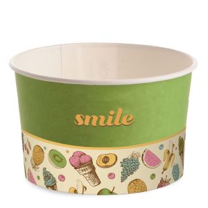 ICE CREAM PAPER CUP 530 cc PAP-PE MATT GROOVY