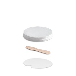 FLACHER DECKEL FÜR EISBECHER AUS PAPIER MIT FLACHEN HOLZLÖFFEL 170/190cc PAP-PE