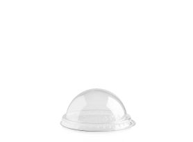 DOME LID WITHOUT HOLE R-PET TRANSPARENT