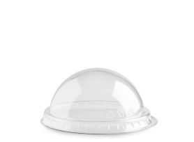 DOME LID WITHOUT HOLE R-PET TRANSPARENT