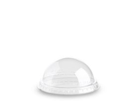 DOME LID WITHOUT HOLE R-PET TRANSPARENT