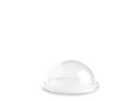 DOME LID WITHOUT HOLE R-PET TRANSPARENT