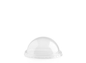 DOME LID WITHOUT HOLE R-PET TRANSPARENT