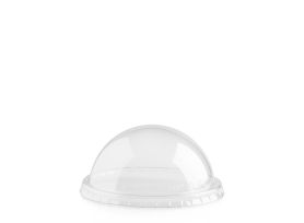 DOME LID WITHOUT HOLE R-PET TRANSPARENT