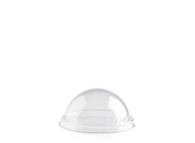 DOME LID WITHOUT HOLE R-PET TRANSPARENT