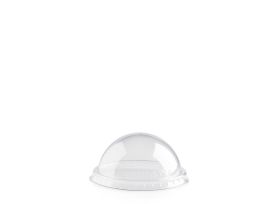 DOME LID WITHOUT HOLE R-PET TRANSPARENT