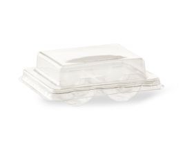 PORTE MACARON AVEC COUVERCLE 4 PIECES R-PET TRANSPARENT