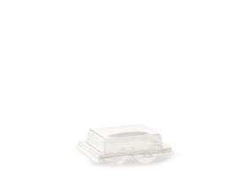 SOPORTE PARA 4 MACARON CON TAPA R-PET TRANSPARENTE