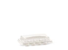 SOPORTE PARA MACARON CON TAPA R-PET TRANSPARENTE