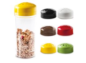 DISPENSADOR PARA GRANILLOS PS TRANSPARENTE CON TAPA VERDE MARRÓN ROJO AMARILLA BLANCO NEGRO