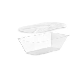 BARQUETTE POUR TERMOX 750 cc R-PET TRANSPARENT AVEC FEUILLE PP BLANCHE