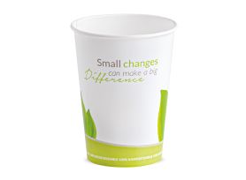 VERRE EN PAPIER COMPOSTABLE 350 cc BLANC COULEUR PLEIN