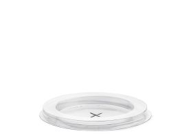 FLAT LID WITH CROSS HOLE R-PET TRANSPARENT