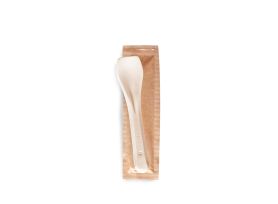 SPOON COMPOSTABLE FULL COLOR BEIGE COMPOSTABLE PAPER WRAPPED