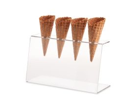 SOPORTE POR CUCURUCHOS PMMA TRANSPARENTE
