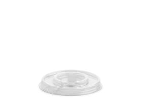 FLAT LID WITH CROSS HOLE R-PET TRANSPARENT